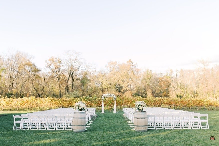 Ceremony area - Vineyard venue in South Jersey.