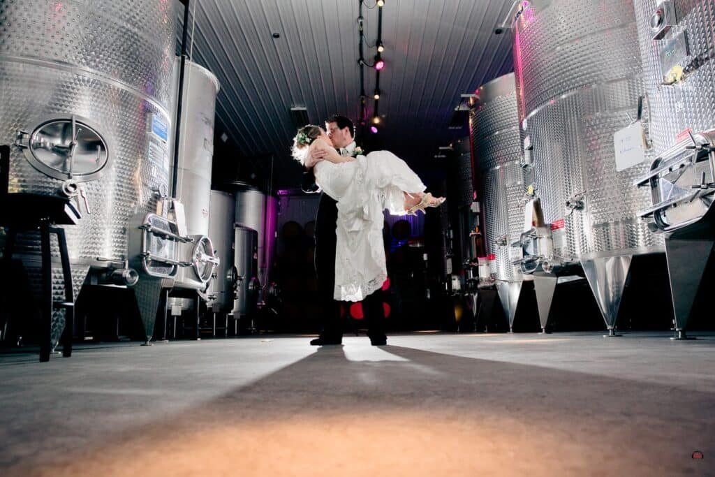 Husband & Wife in Winemakers ballroom, Vineyards Estate. South Jersey Venue