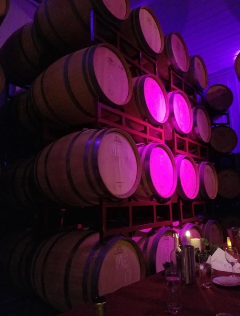 Vineyard Estates wedding at Valenzanos Family Winery in the barrel room