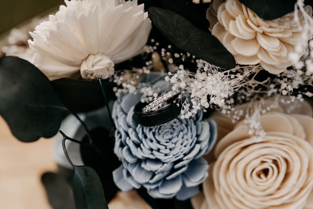 Wedding flowers at venue